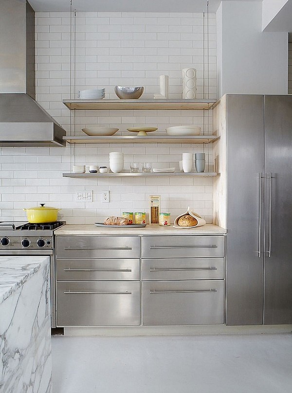 contemporary kitchen design ideas with open shelves