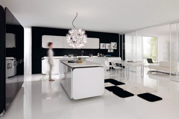 contemporary kitchens interior design in black and white