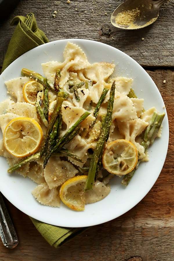 creamy lemon and asparagus pasta delicious vegetarian recipes