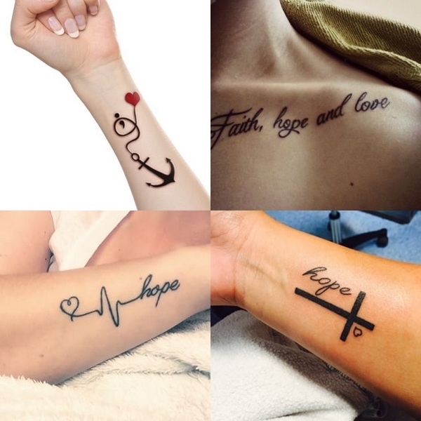 Beautiful Faith Hope Love tattoo design ideas for men and women
