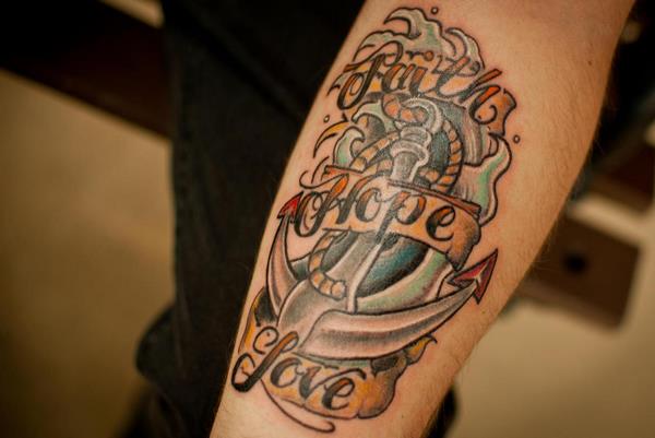 faith love hope tattoo on arm ideas for men