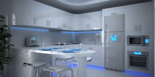 futuristic smart kitchen interior design ideas