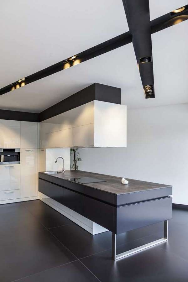 kitchen design trends black and white minimalist interior ideas