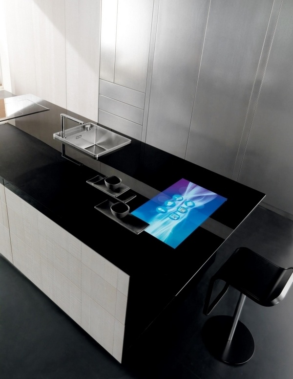high tech smart kitchen countertop minimalist interior design ideas