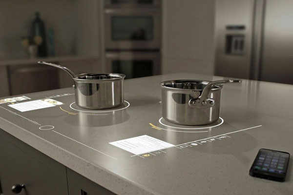 interactive countertop smart kitchen appliances high tech interior design ideas