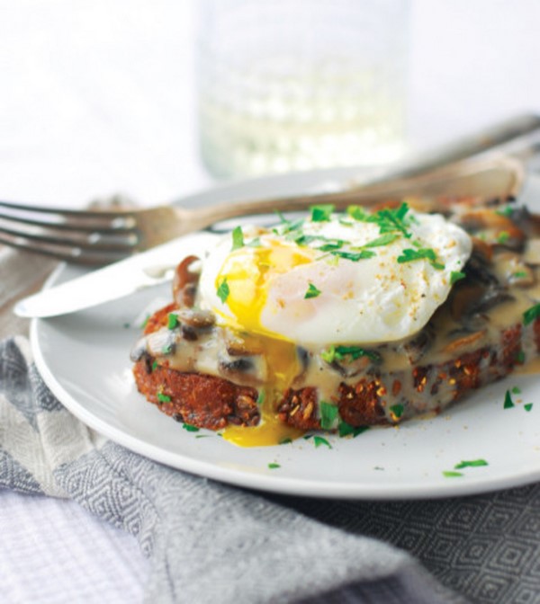 poached eggs with creamy mushrooms breakfast ideas