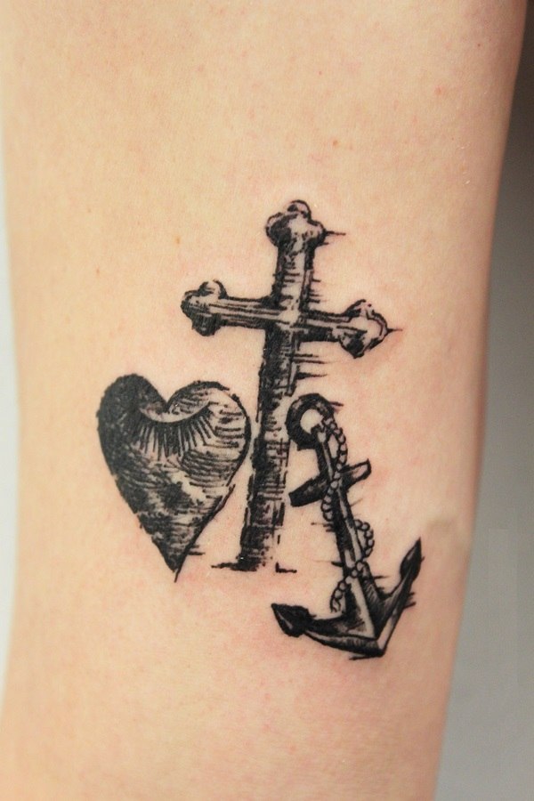tattoo design ideas heart cross anchor meaning