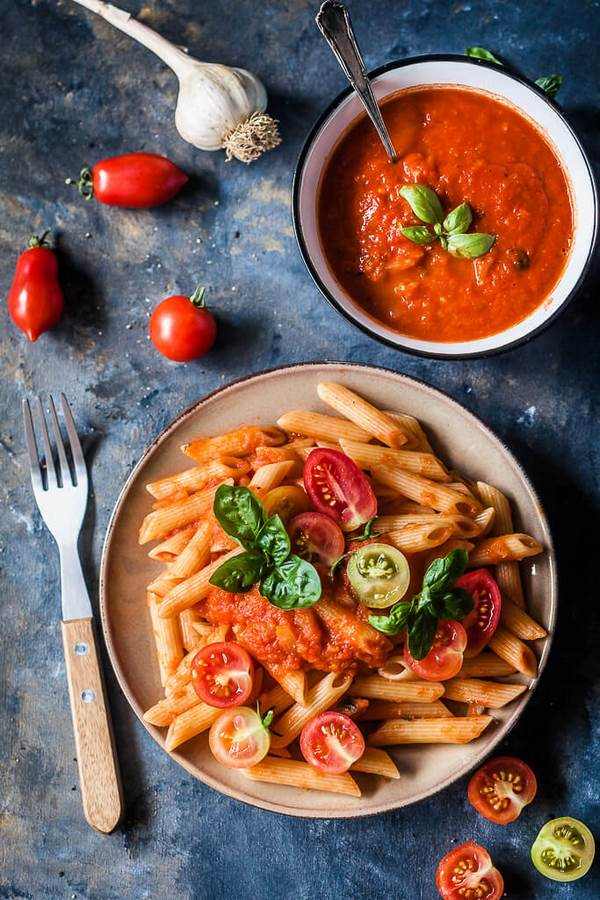 vegan recipes pasta in fresh tomato sauce