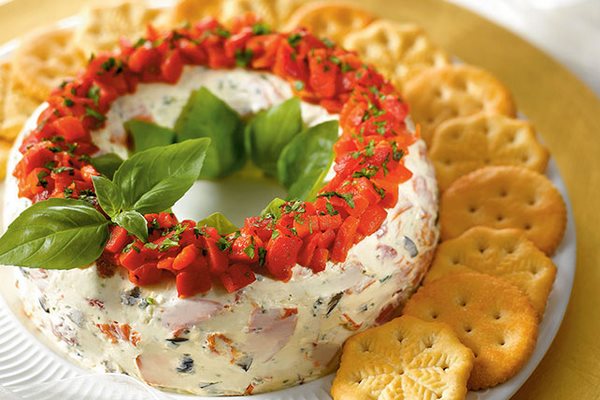 Christmas cheese wreath recipe festive dinner ideas