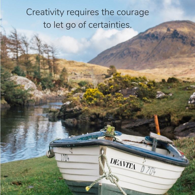 Creativity and courage cool photo cards with great quotes
