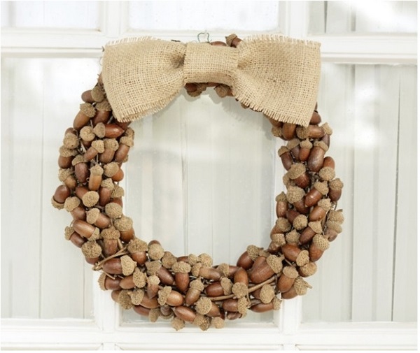 DIY acorn wreath harvest thanksgiving fall ideas