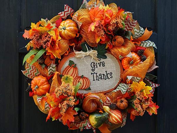 DIY thanksgiving and fall wreath ideas outdoor decor
