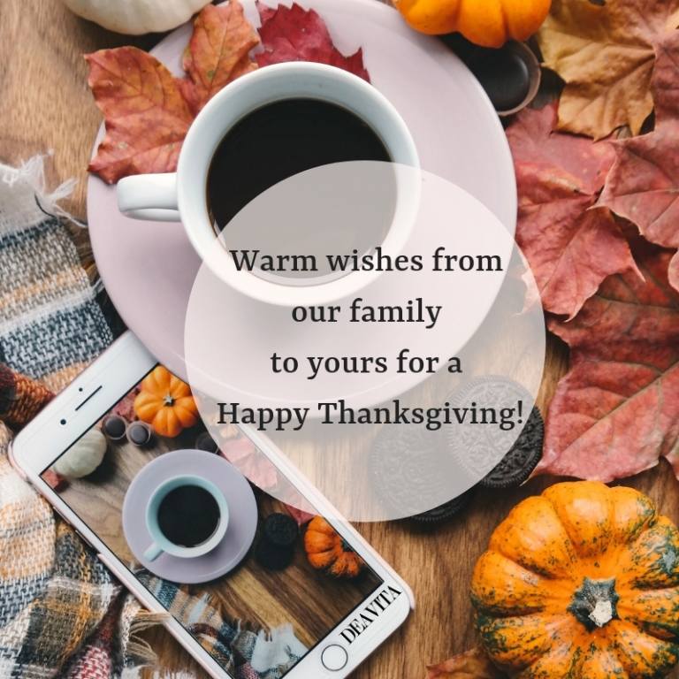 Happy thanksgiving wishes from family to friends