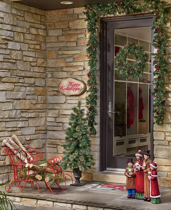 How to hang a wreath on a glass door christmas decorating ideas