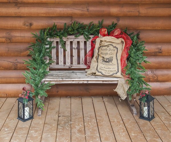 christmas garland bench porch decor ideas