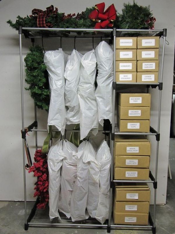 cool and easy DIY wreath storage ideas clothes rack