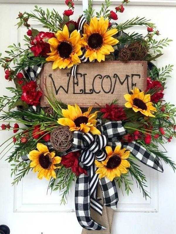 fall decorating ideas sunflower burlap wreath ideas