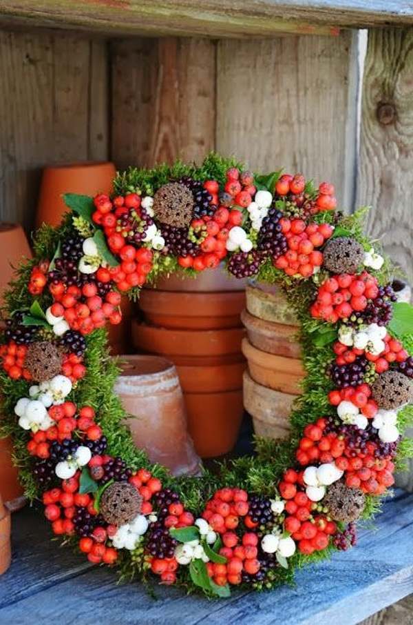 fall wreaths autumn flowers and berries