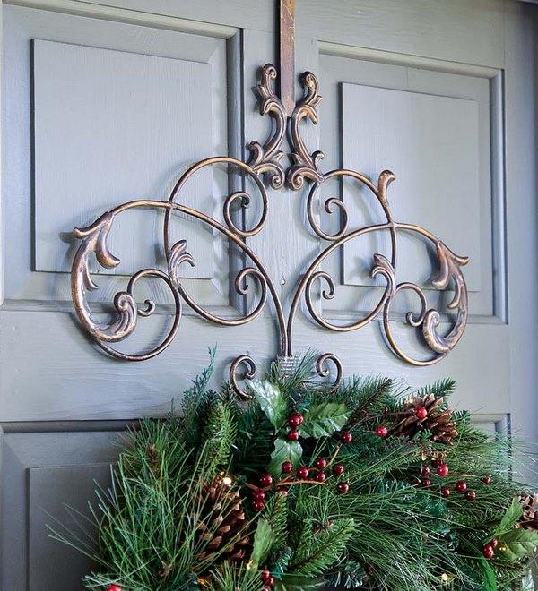 iron wreath hanger for doors christmas decorating ideas