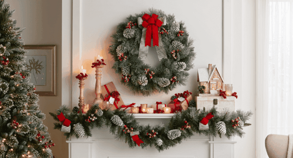 mantel decoration ideas for wreaths garlands candles