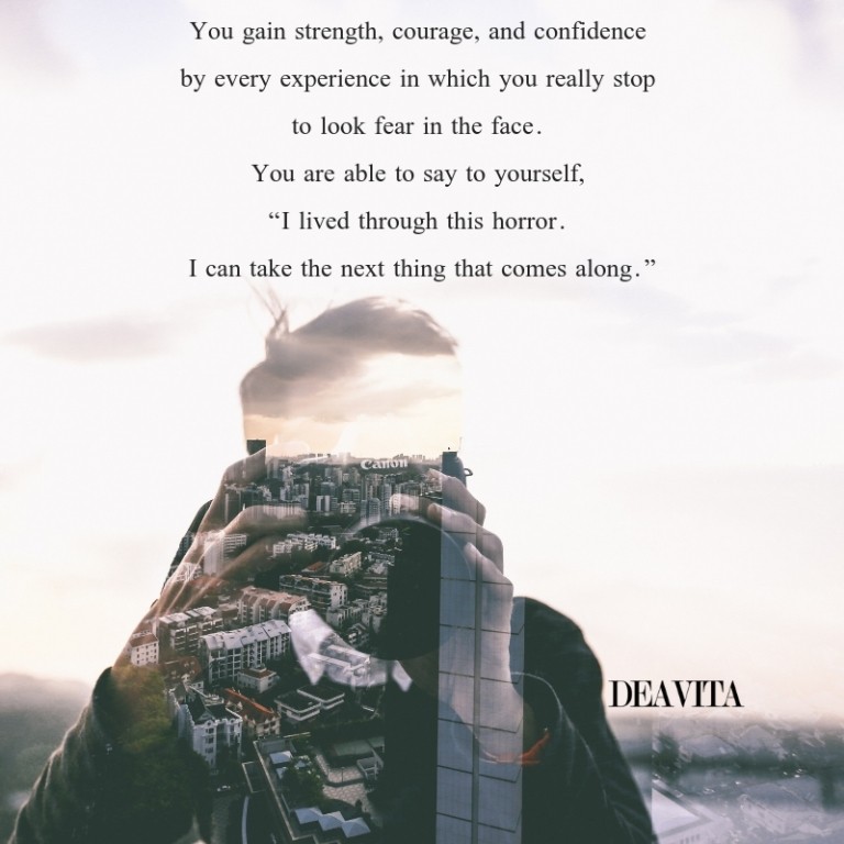 photo cards with positive quotes about strength courage confidence