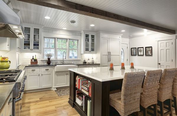 Kitchen Island With Open Shelves, Extra Large Kitchen Island With Seating And Storage