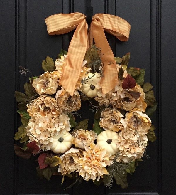 thanksgiving decoration for front door flower wreath