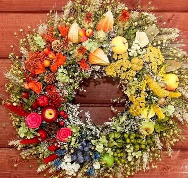 the best DIY wreath of flower ideas thanksgiving fall decor