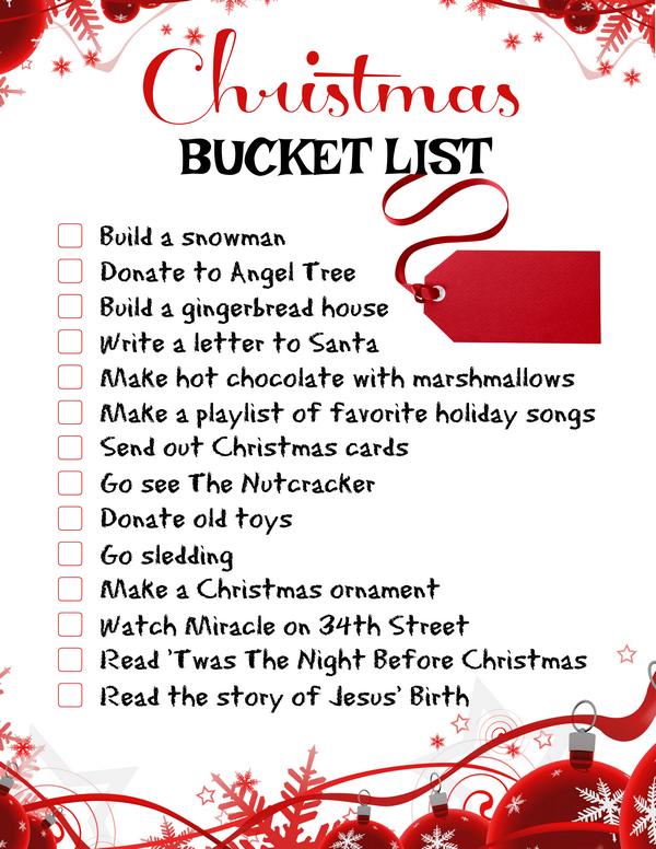Christmas activities for children bucket list ideas