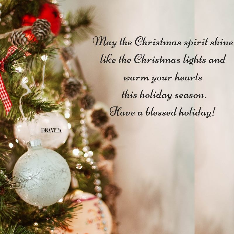 Christmas greetings cards with texts have a blessed holiday