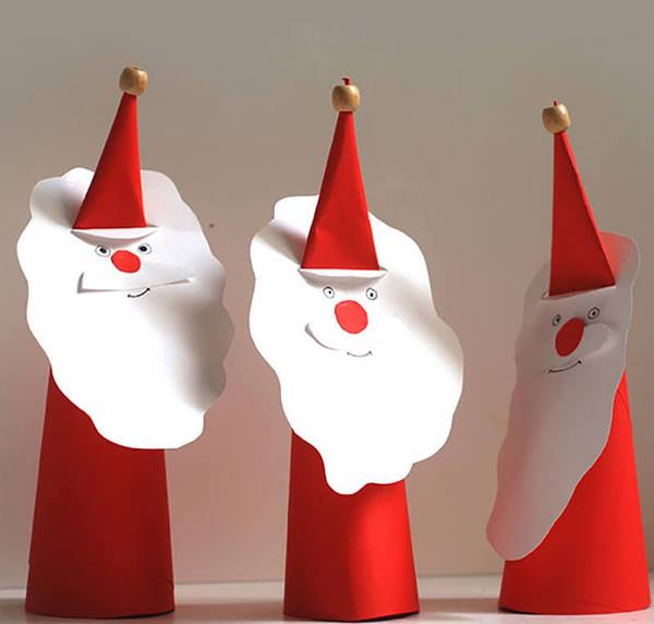 DIY Christmas kid crafts ideas paper Santa Claus 