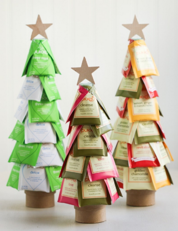 DIY christmas gift ideas tea pack tree