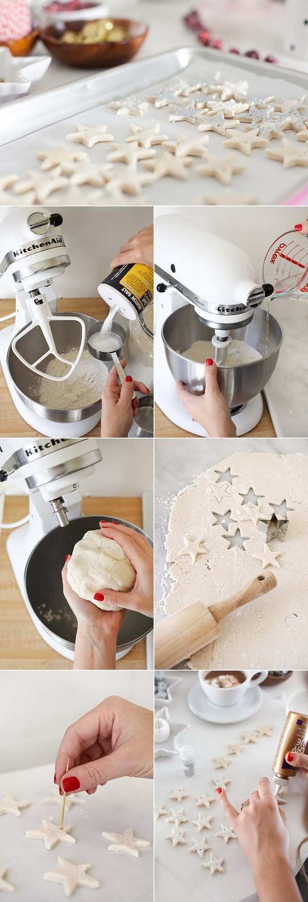 DIY christmas star from salt dough tutorial