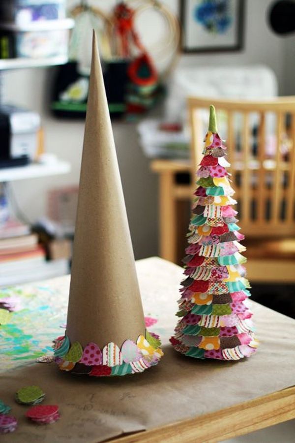 DIY paper christmas tree kids crafts ideas