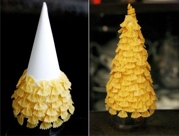 DIY pasta christmas tree fun crafts ideas for children