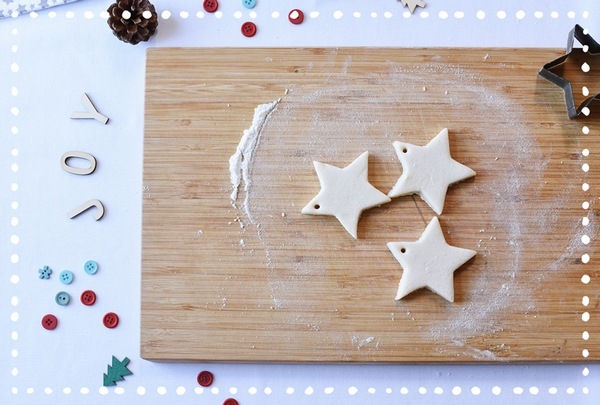 DIY salt dough ornaments christmas stars