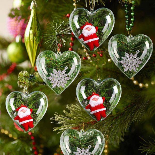 beautiful DIY christmas ornaments ideas heart shaped baubles