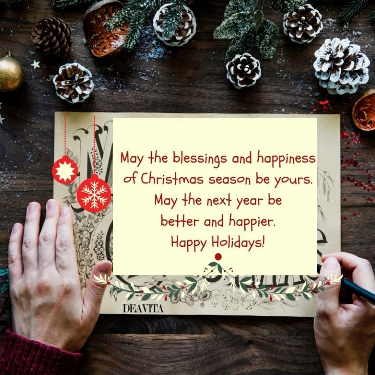 christmas and new year greeting cards with wishes for friends