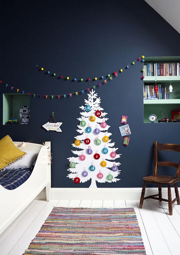 decorating childrens room christmas advent calendar ideas