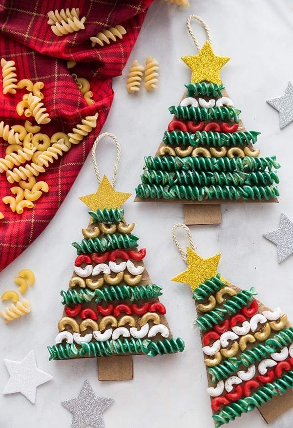 easy and fun DIY Christmas pasta ornaments