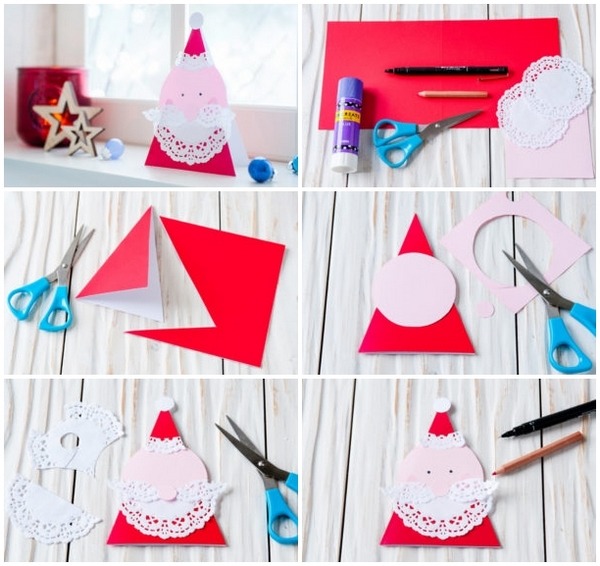 easy crafts for kids paper Santa Claus