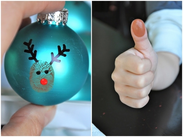 how to make finger print reindeer christmas tree ornaments