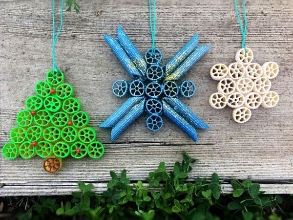 pasta christmas ornaments DIY projects for kids