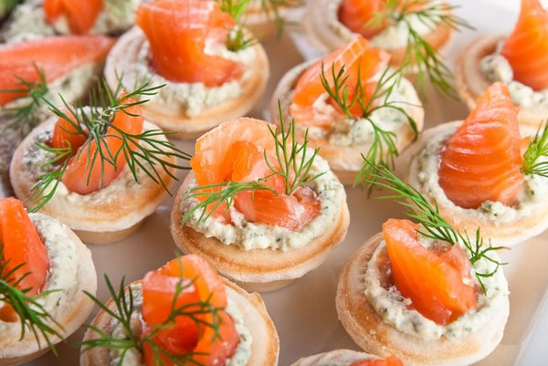 salmon mini tarts party finger food ideas