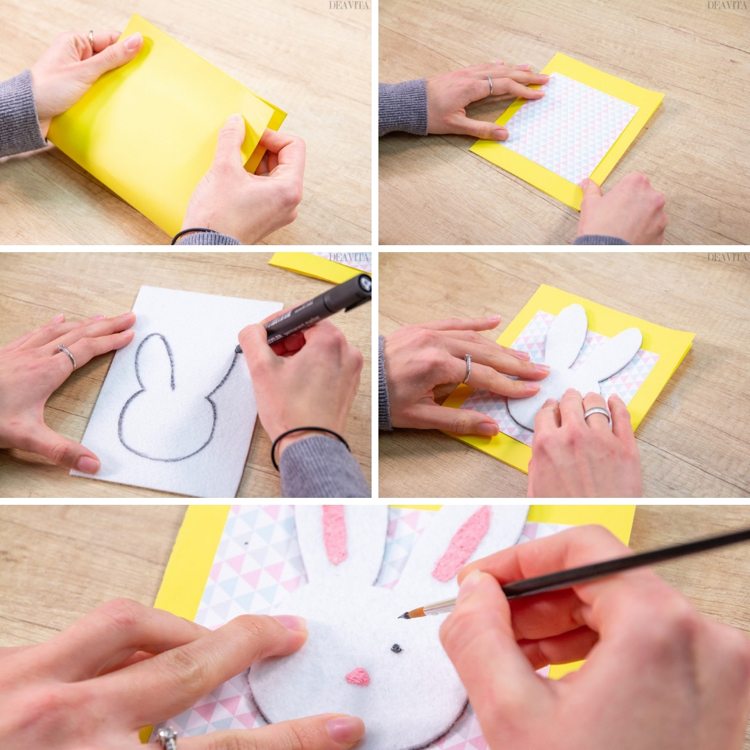 DIY Easter card with felt bunny tutorial