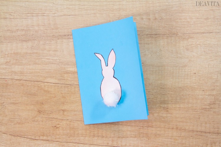 cute DIY Easter cards ideas how to make a bunny silhouette