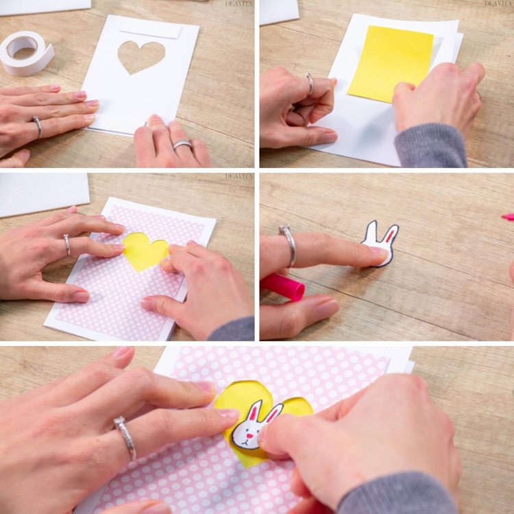 DIY Easter cards with cute bunny materials and instructions