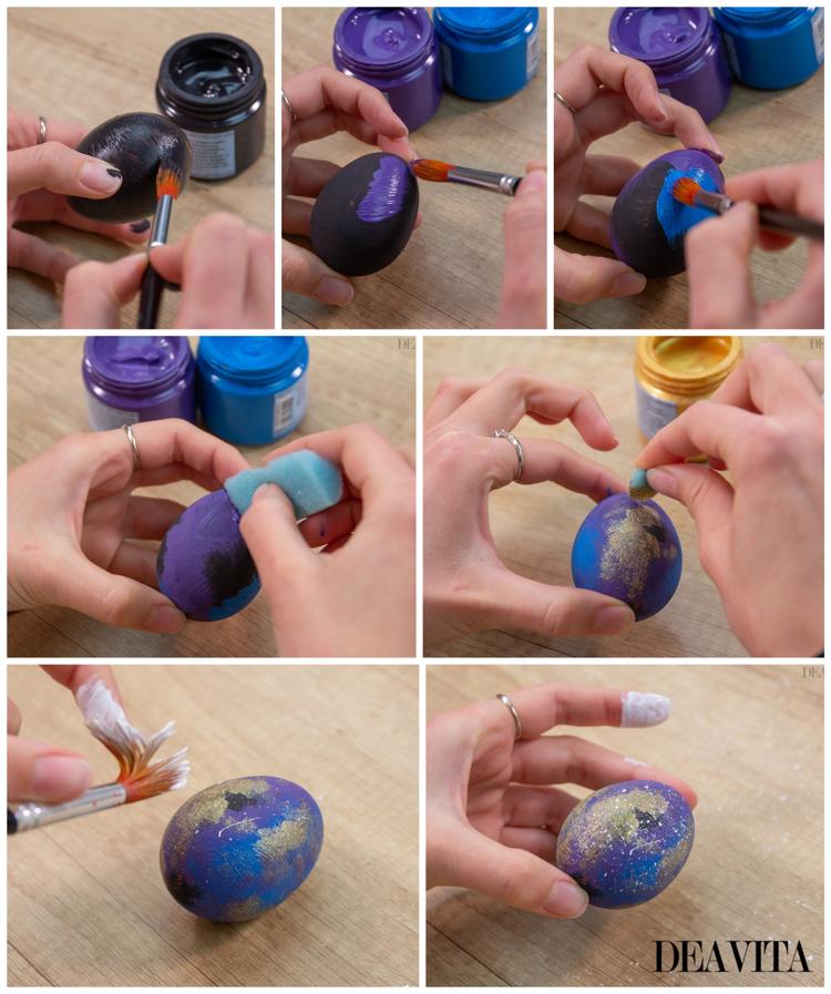 DIY Galaxy egg decorating ideas