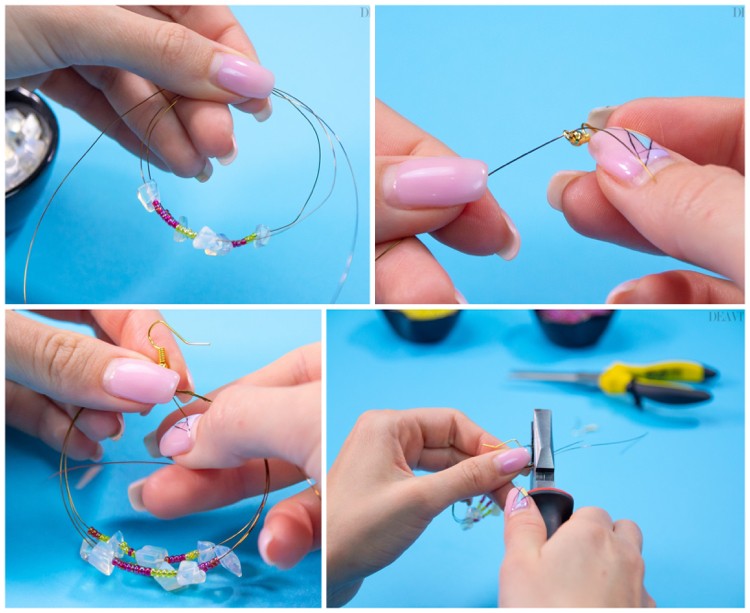 DIY Hoop earrings Boho jewelry step by step 