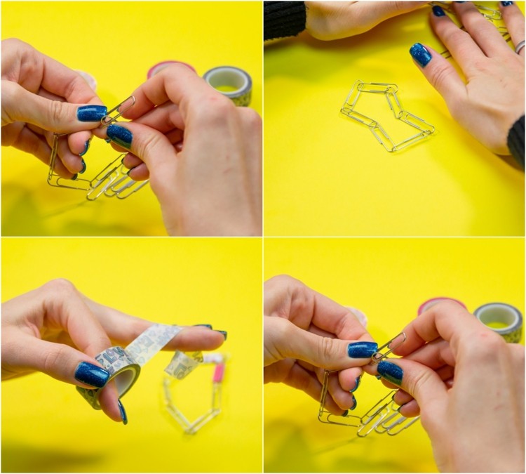 DIY Jewelry craft ideas for kids paperclip bracelet tutorial